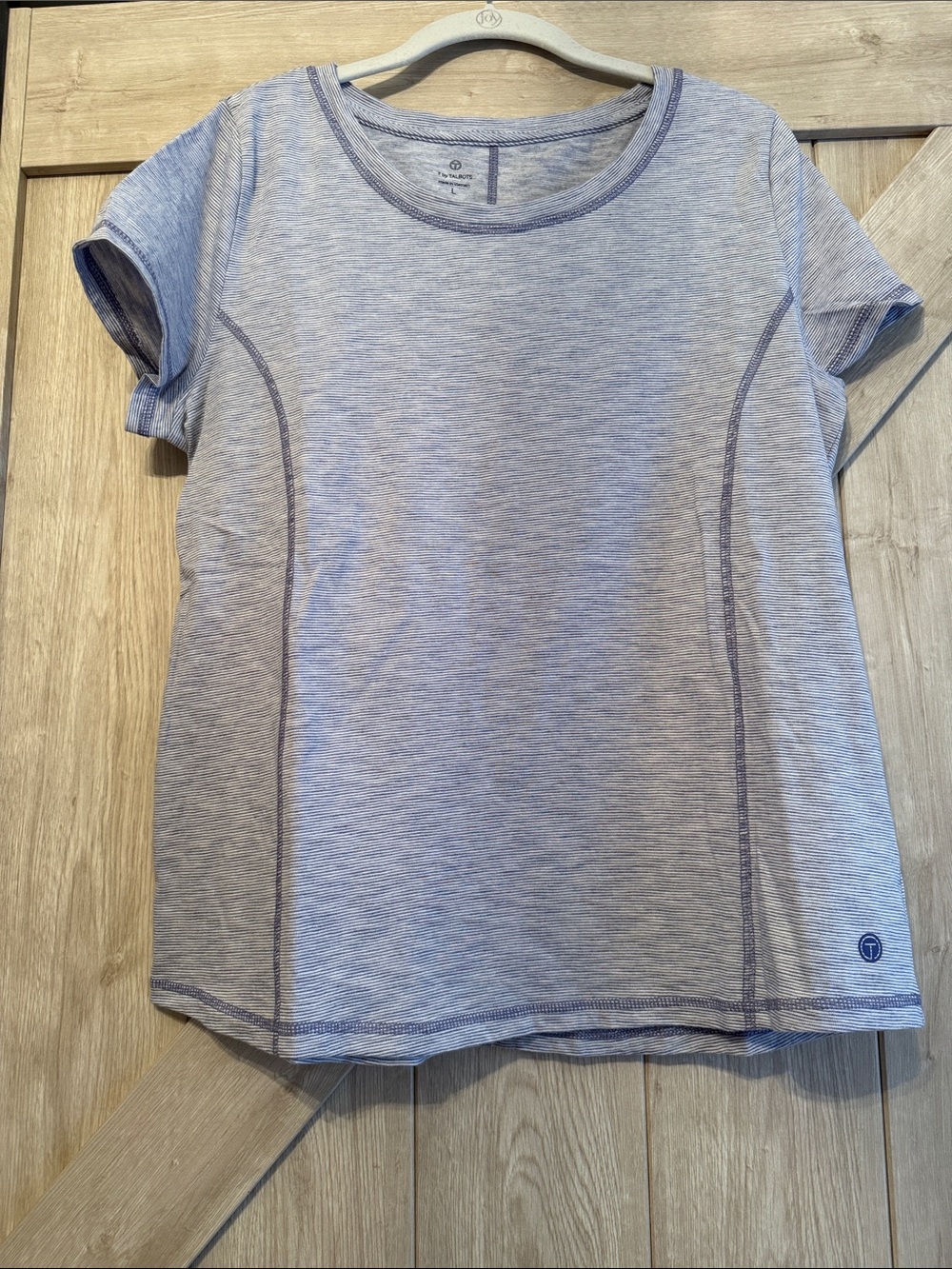 Talbots Heathered Light Blue Short Sleeve Tee